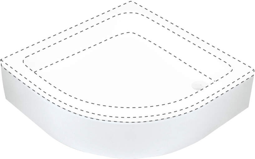 DEANTE plus II bílá Kryt na sprchovou vaničku, půlkulatý, 90 cm KTU_031O