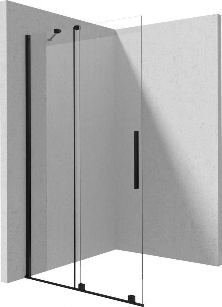 DEANTE Sprchová stěna Prizma černá, walk-in, 140 cm posuvná KTJ_N34R