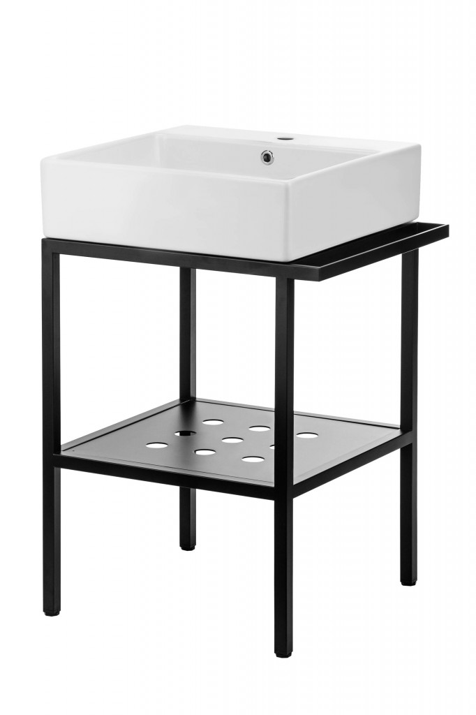 DEANTE Temisto nero Koupelnová konzola stojatá, s umyvadlem 56,5x50 cm CDTS6U5S