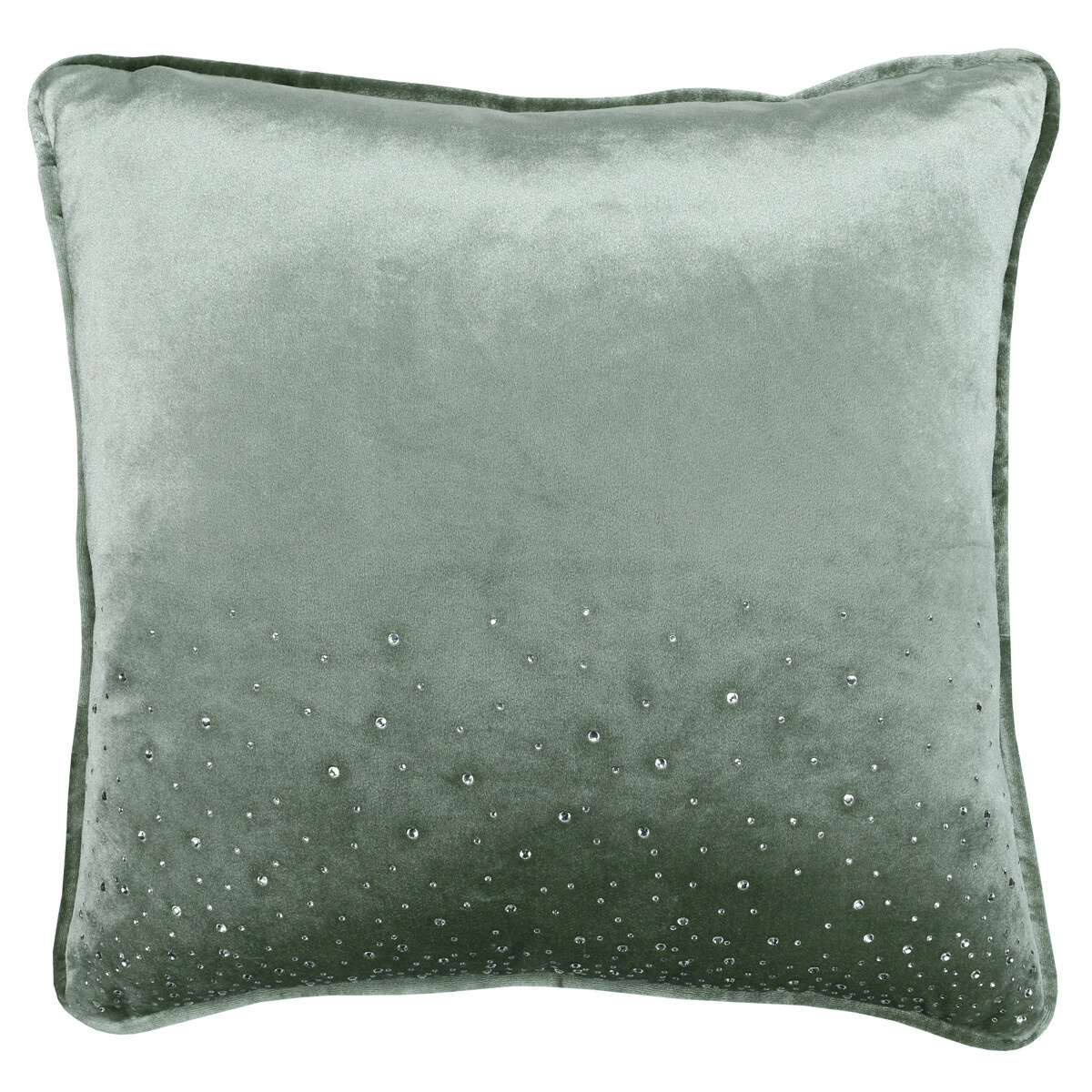 Dekorační polštář s kamínky STARDUST, 50 × 50 cm, světle zelená