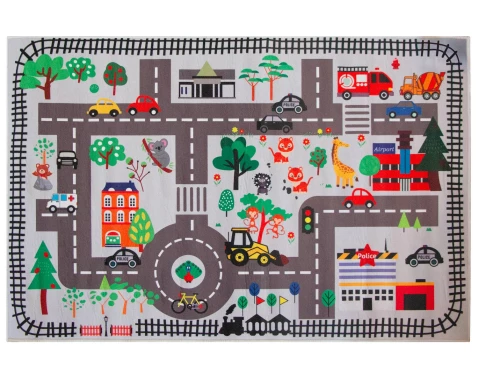 Dětský koberec Koleje, 80x120 cm