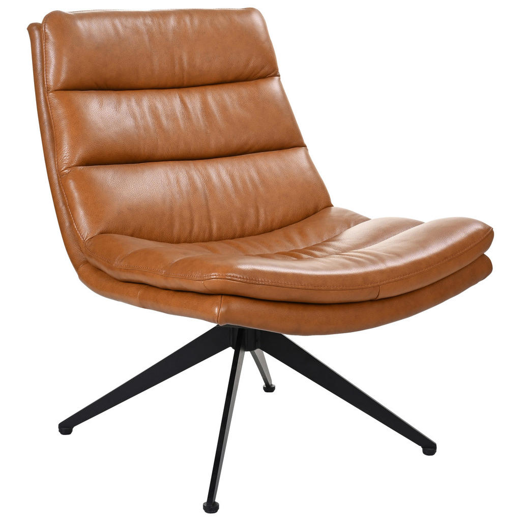 Dieter Knoll DESIGNOVÉ KŘESLO, kov, kůže, koňaková