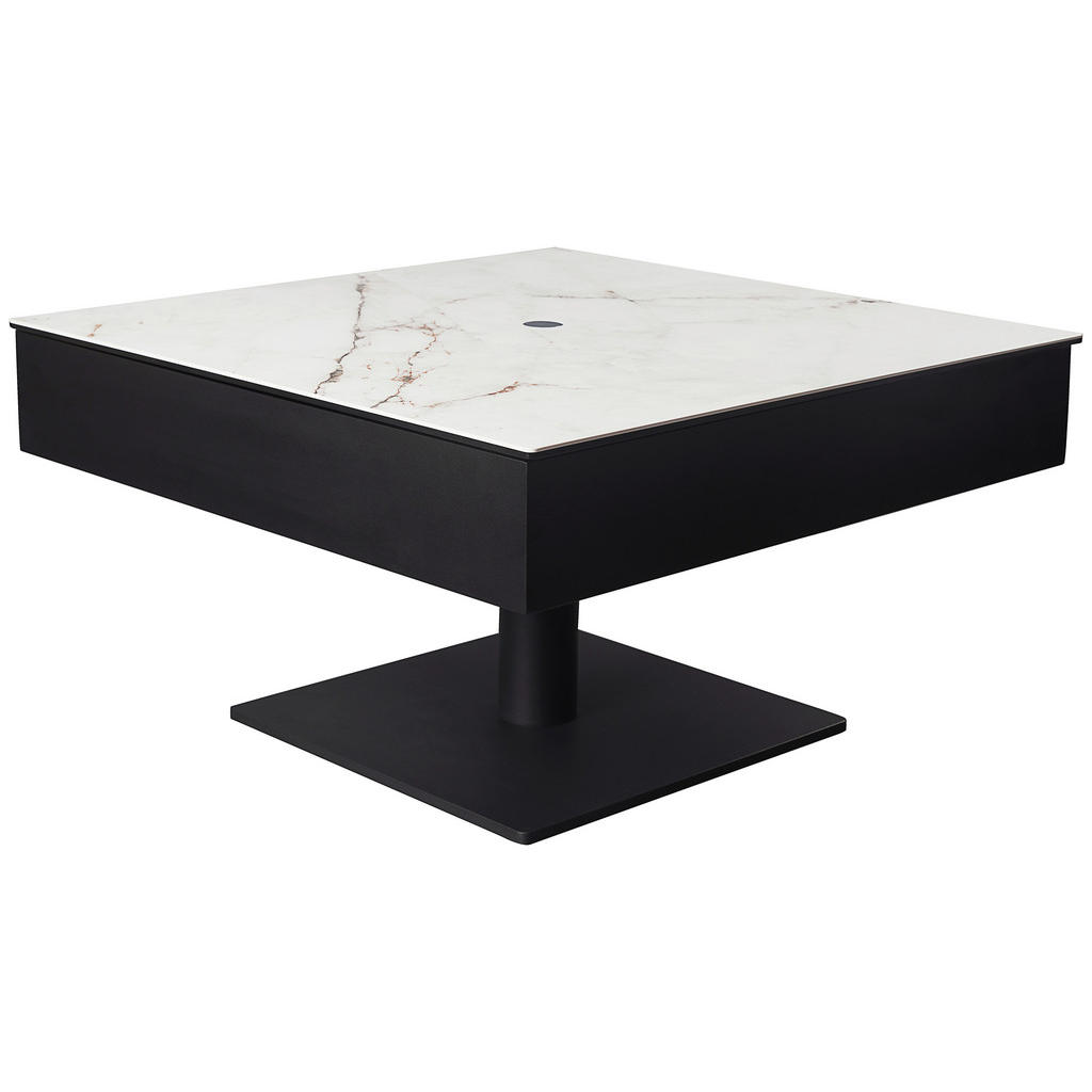 Dieter Knoll KONFERENČNÍ STOLEK, černá, bílá, kov, sklo, keramika, kompozitní dřevo, 75/75/42-57 cm