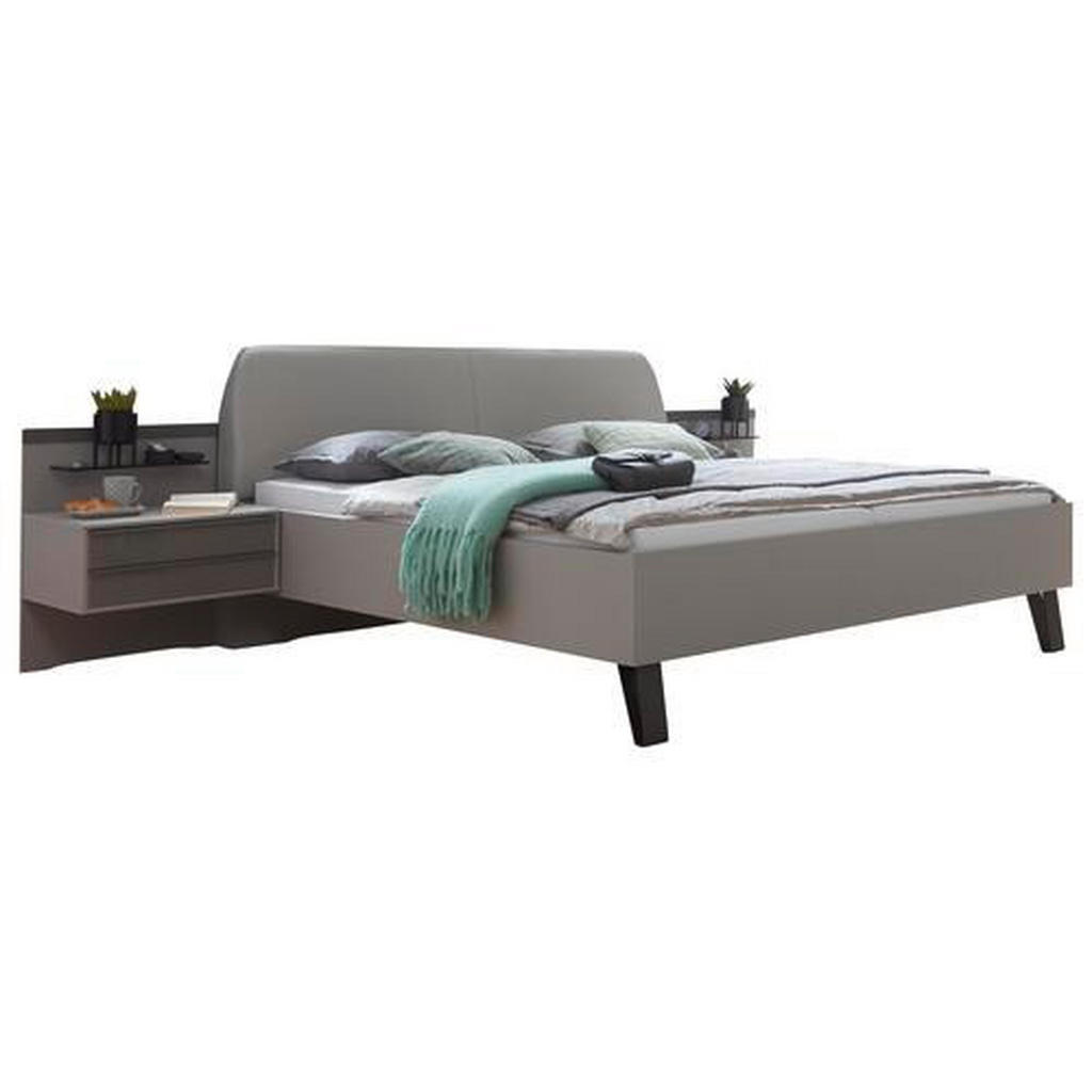 Dieter Knoll POSTEL S NOČNÍMI STOLKY, 180/200 cm, hnědá, šedá