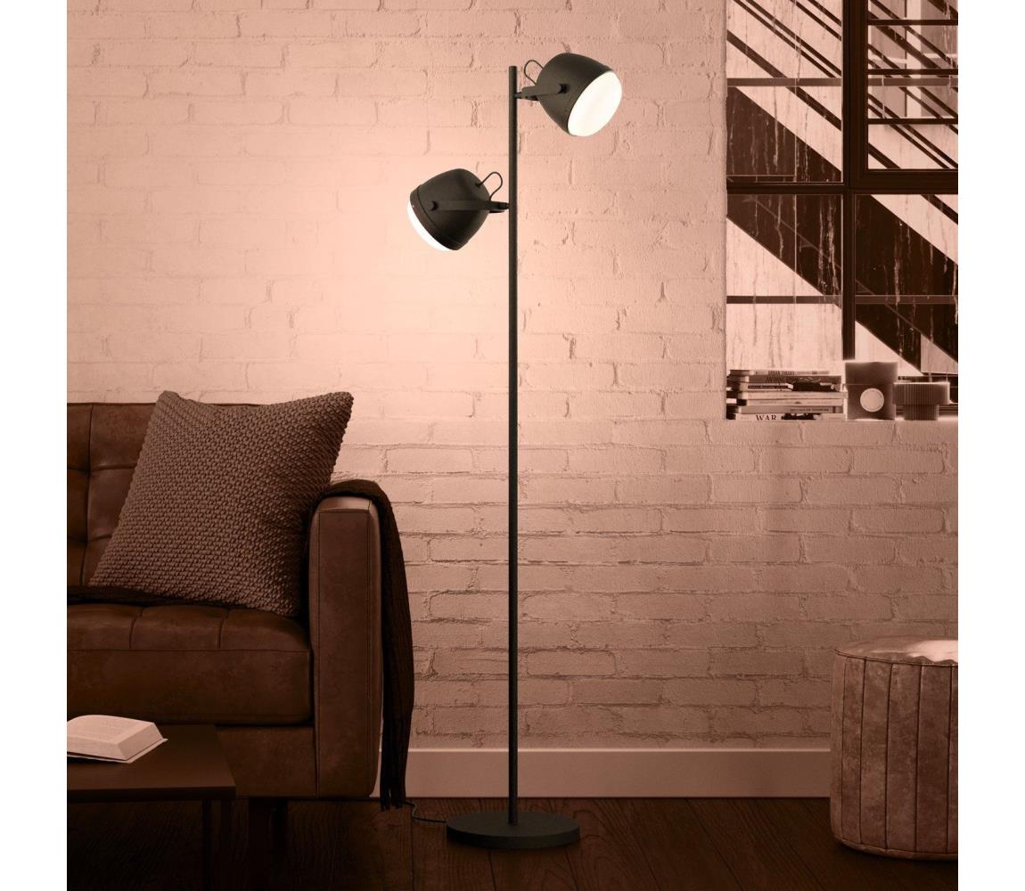 Eglo 390048 - Stojací lampa UPANEMA 2xE27/28W/230V černá 390048
