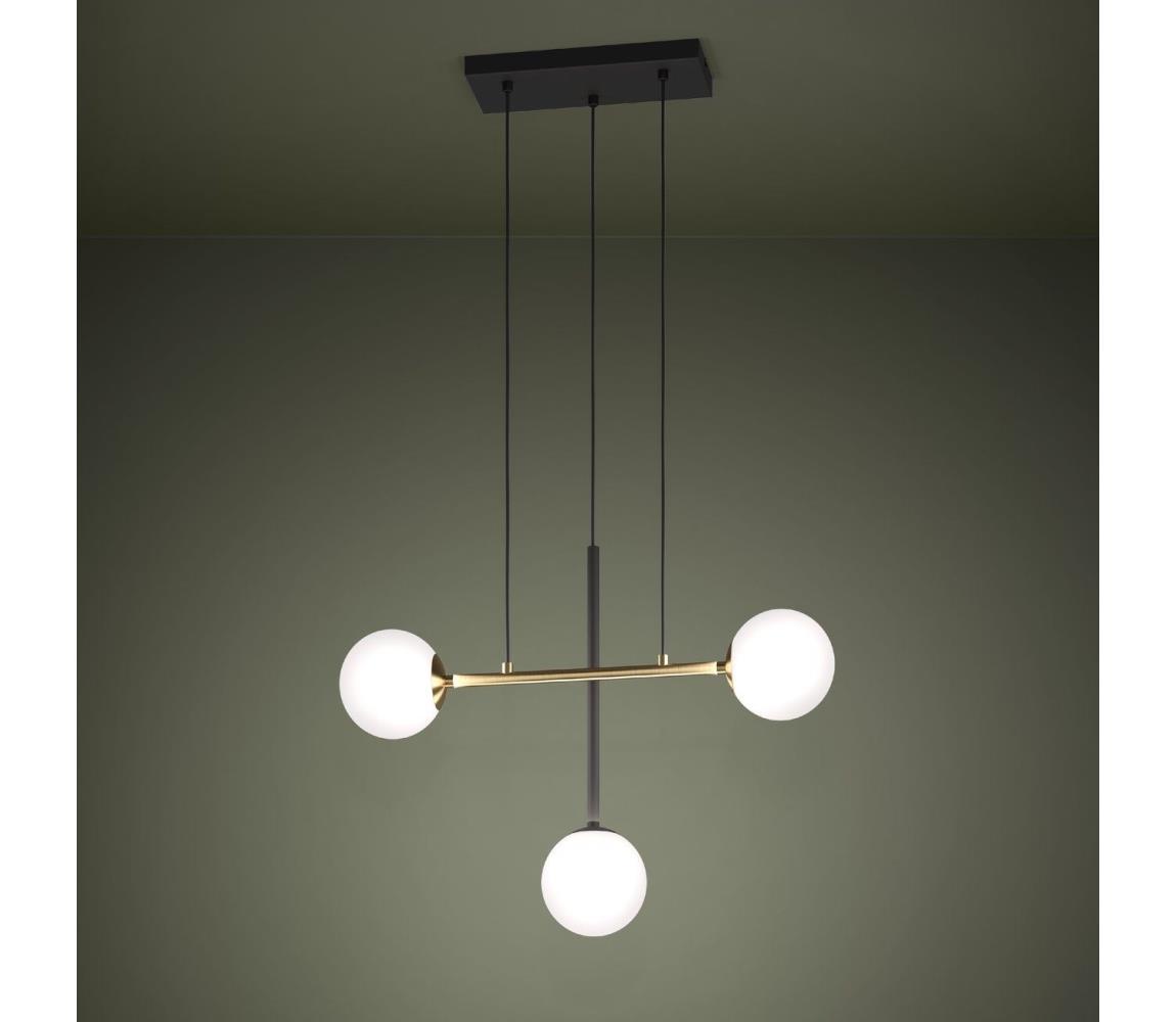 Eglo 390177 - Lustr na lanku PAZ 3xE14/40W/230V zlatá/černá 390177