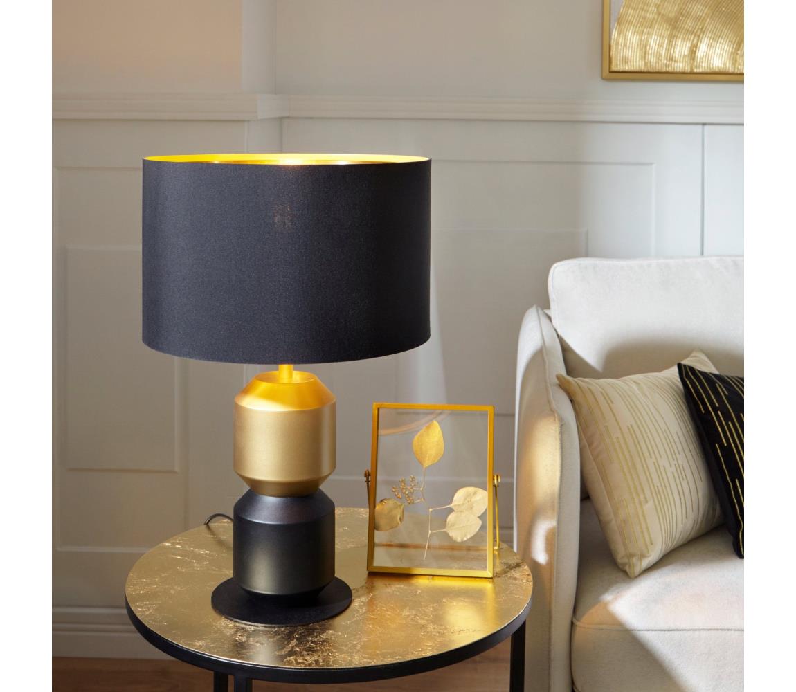 Eglo 390188 - Stolní lampa LAURIGNANO 1xE27/40W/230V černá/zlatá 390188