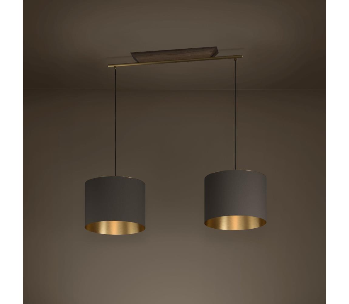 Eglo 390336 - Lustr na lanku SANTANDRIA 2xE27/40W/230V hnědá/zlatá 390336