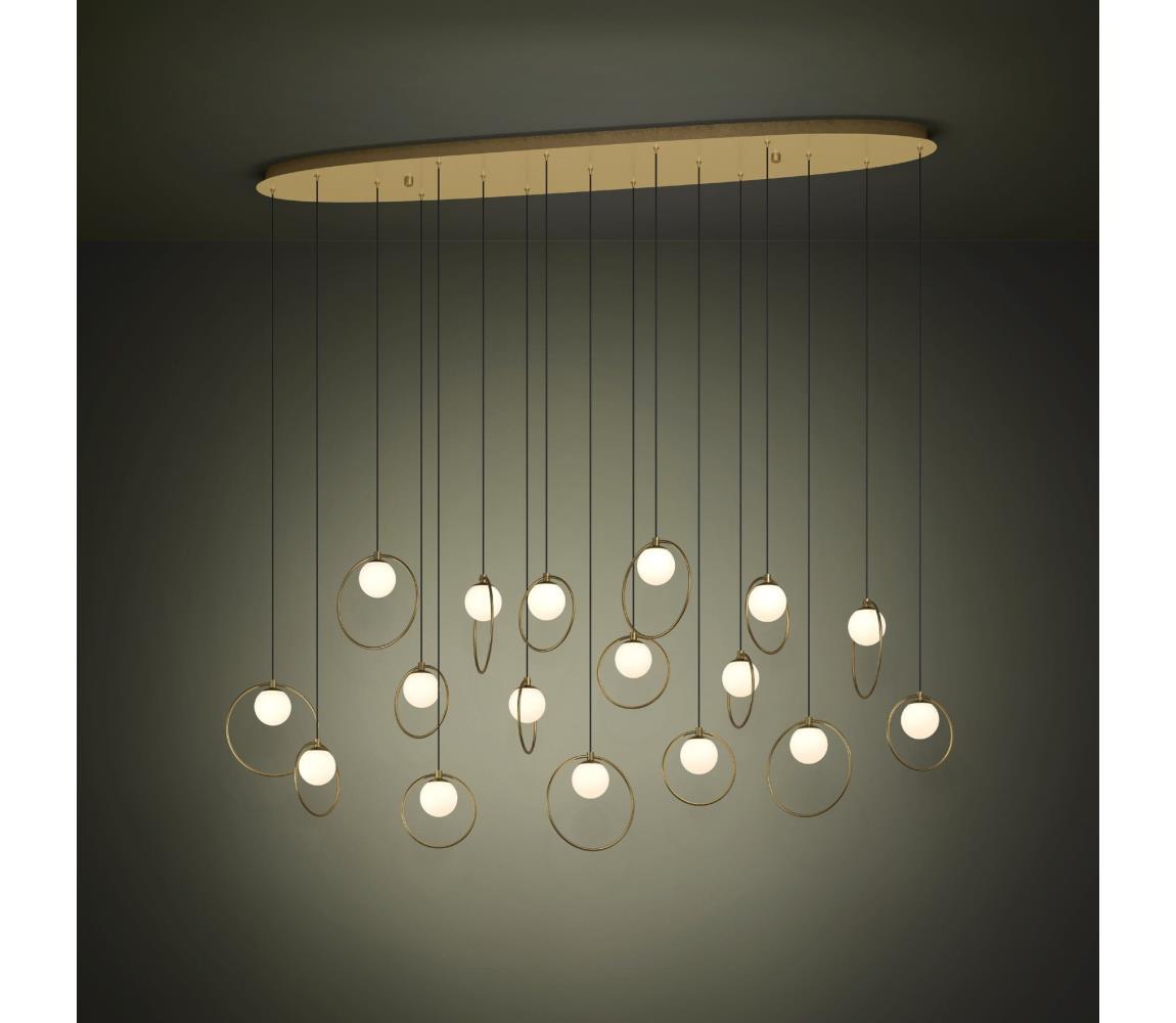 Eglo 390348 - LED Stmívatelný lustr na lanku PORTOCOLOM 17xLED/3W/230V zlatá 390348