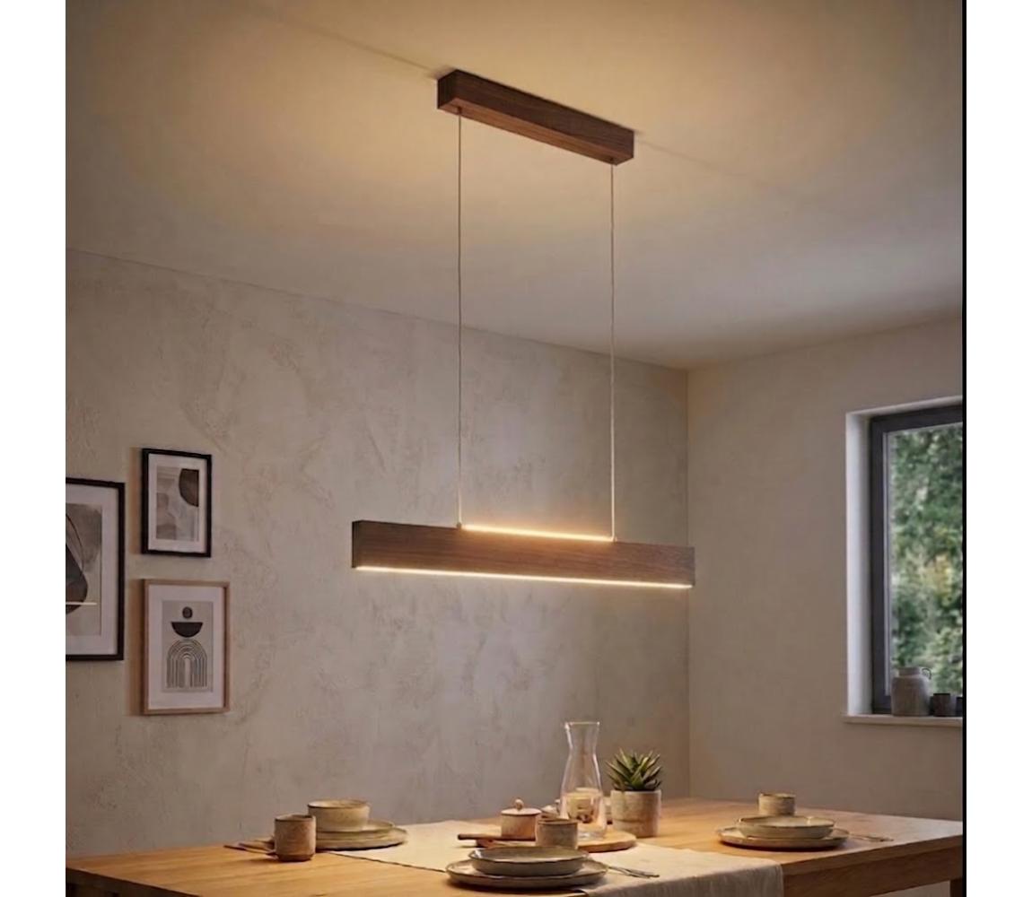 Eglo 39346 - LED Lustr na lanku CLIMENE LED/17W/230V + LED/4,2W ořech 39346