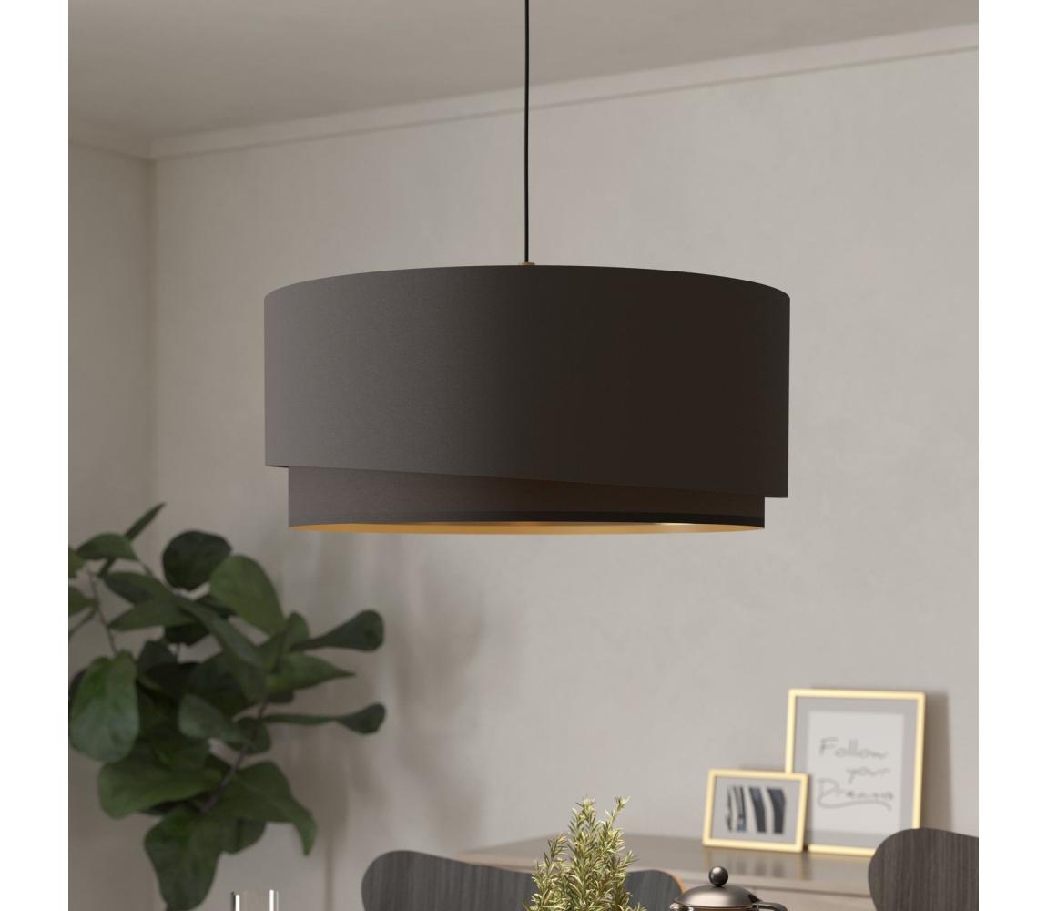 Eglo 39931 - Lustr na lanku MANDERLINE 1xE27/40W/230V hnědá/zlatá 39931
