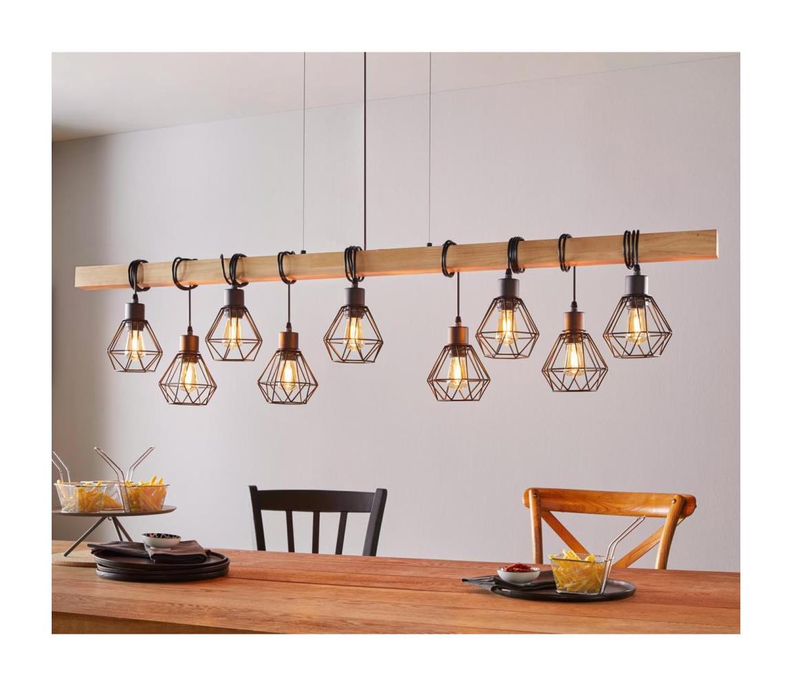 Eglo 43134 - Lustr na lanku TOWNSHEND 9xE27/60W/230V 43134