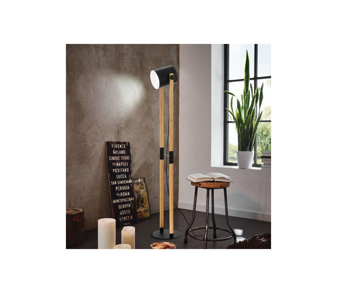 Eglo 43521 - Stojací lampa HORNWOOD 1xE27/28W/230V 43521