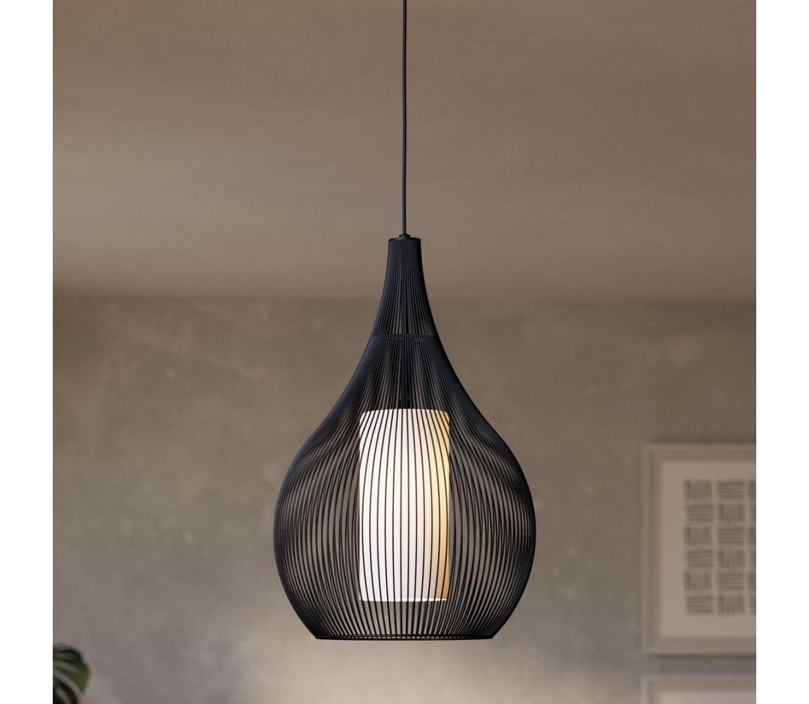 Eglo 900828 - Lustr na lanku RAZONI 1xE27/40W/230V černá 900828
