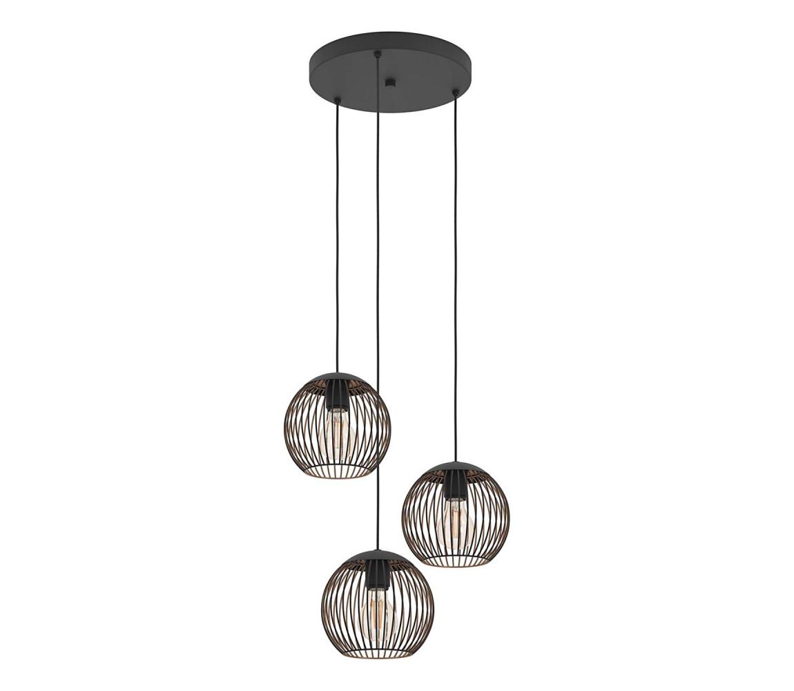 Eglo 901871 - Lustr na lanku ALMANZORA 3xE27/60W/230V černá 901871