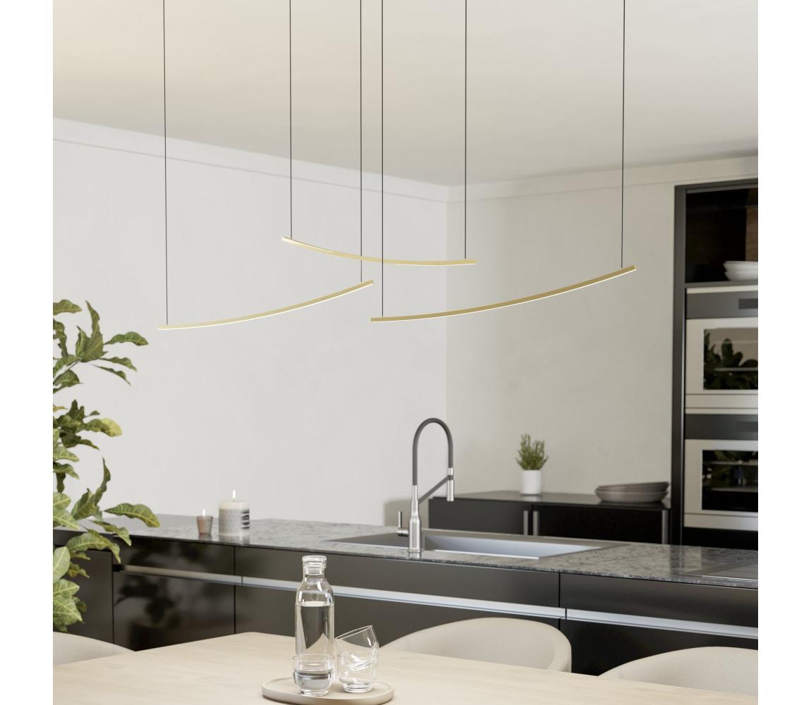 Eglo 902167 -LED Stm. lustr na lanku VILLEGGI LED/22W/230V 2700/4000/6500K zlatá 902167
