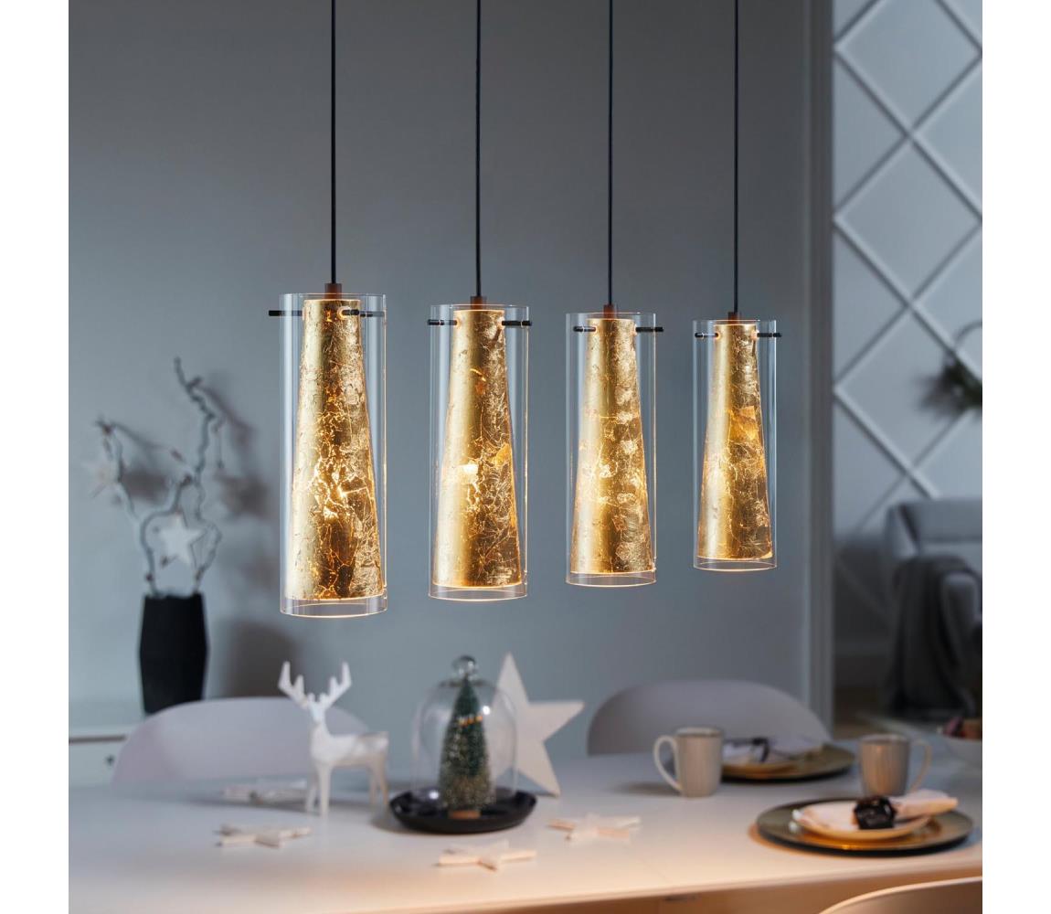 Eglo 97653 - Lustr na lanku PINTO GOLD 4xE27/60W/230V 97653