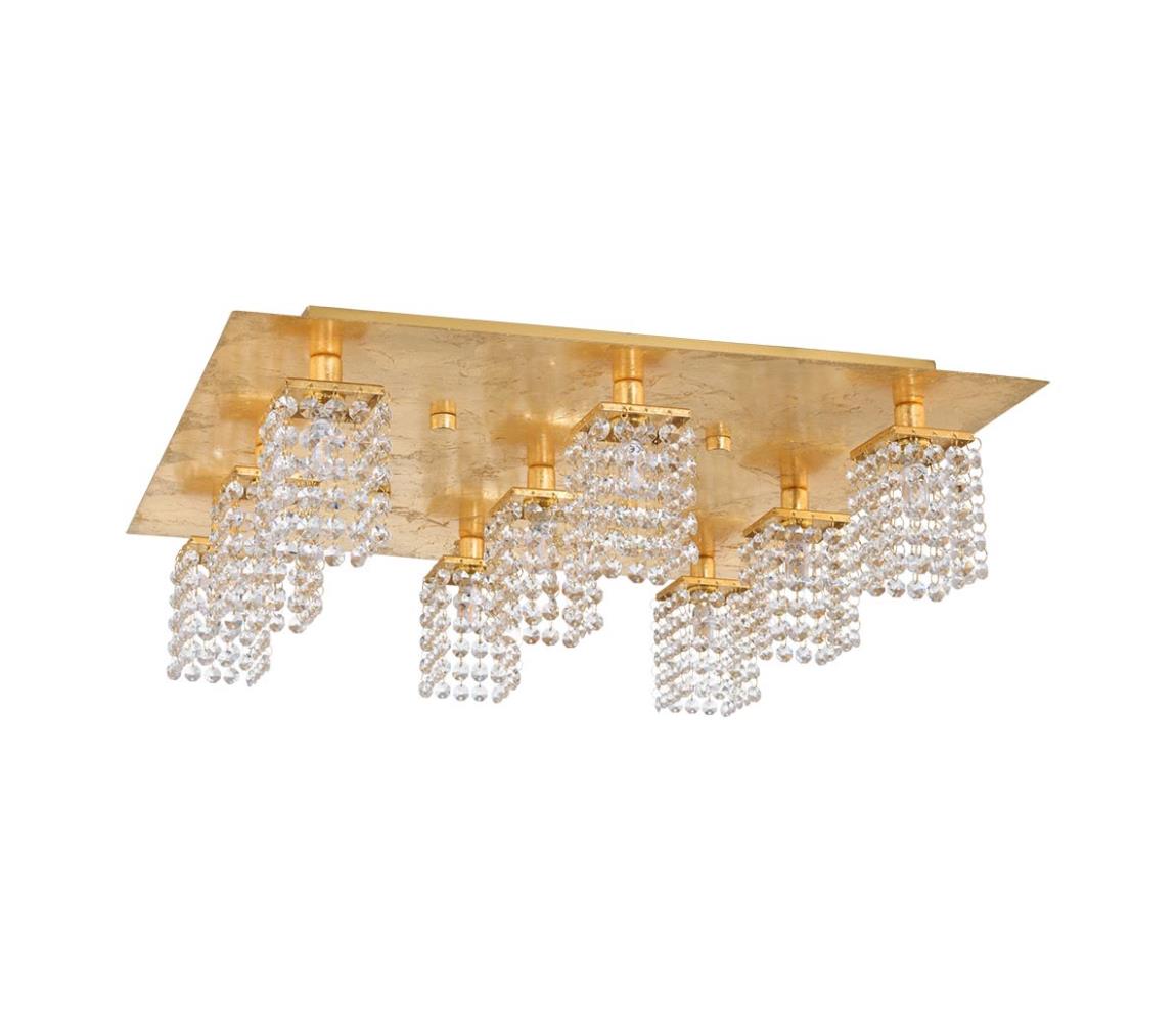 Eglo 97722 - LED Křišťálový přisazený lustr PYTON GOLD 9xG9/3W/230V 97722