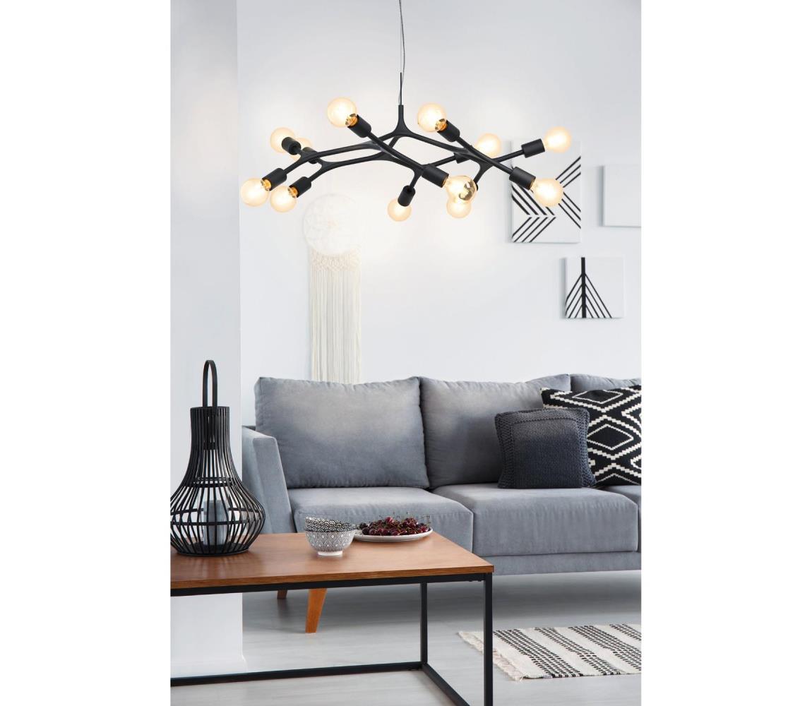 Eglo 98347 - Lustr na lanku BOCADELLA 12xE27/60W/230V 98347