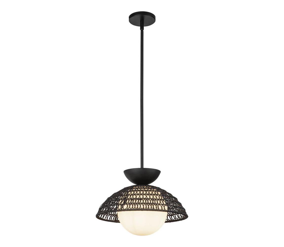 Elstead Alora Mood ALM-PERTH-P-BK - Lustr na tyči PERTH 1xE27/60W/230V pr. 37,5 cm černá ALM-PERTH-P-BK