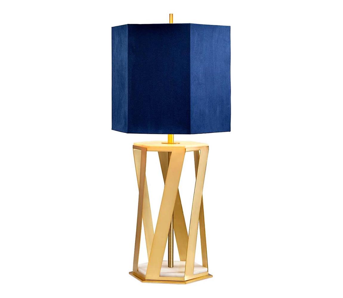 Elstead APOLLO-TL - Stolní lampa APOLLO 1xE27/60W/230V zlatá/modrá APOLLO-TL