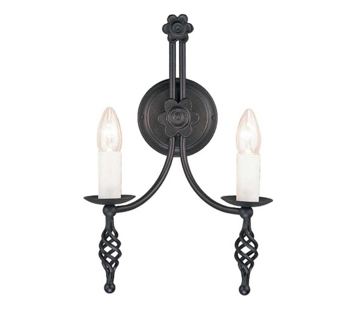 Elstead BY2-BLACK - Nástěnné svítidlo BELFRY 2xE14/60W/230V BY2-BLACK