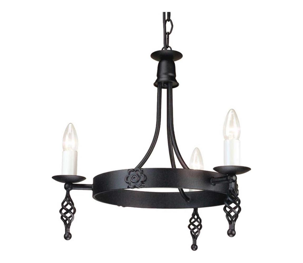 Elstead BY3-BLACK - Lustr na řetězu BELFRY 3xE14/60W/230V BY3-BLACK