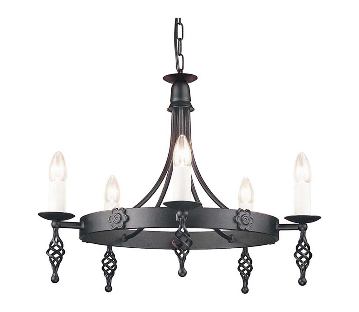 Elstead BY5-BLACK - Lustr na řetězu BELFRY 5xE14/60W/230V BY5-BLACK
