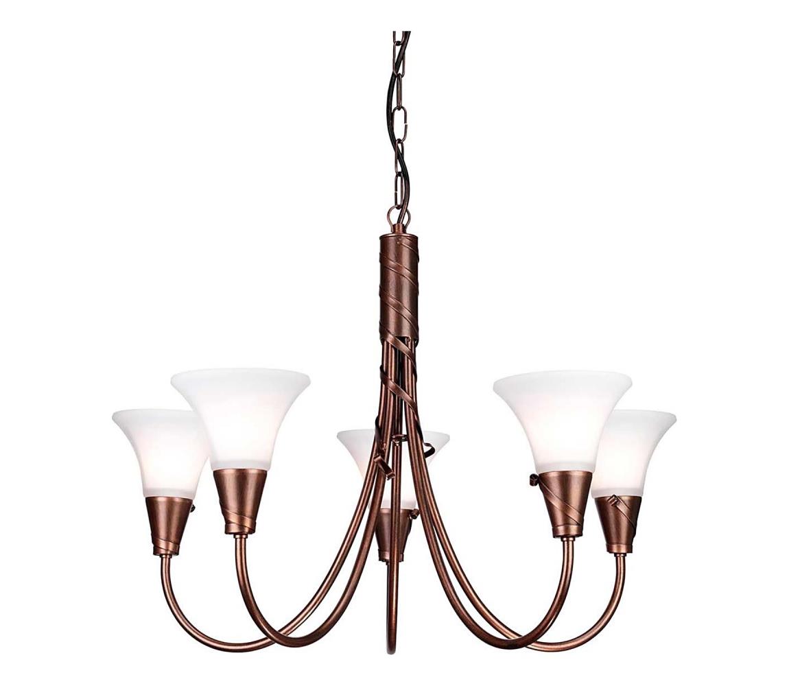 Elstead EM5-COPPER - Lustr na řetězu EMILY 5xE14/40W/230V EM5-COPPER