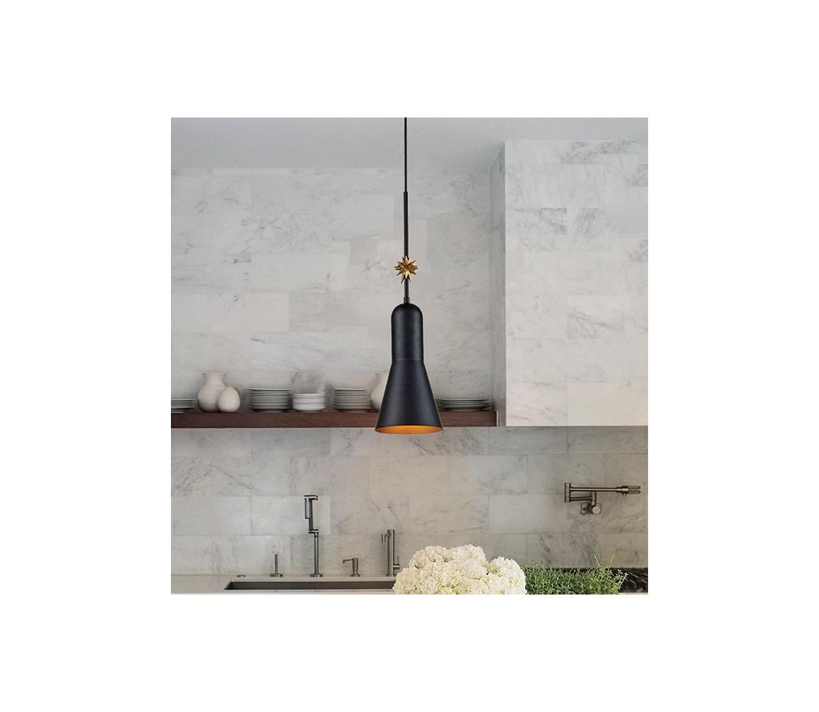 Elstead ETOILE-P-M-MB - Lustr na lanku ETOILE 1xE27/60W/230V pr. 17,8 cm černá ETOILE-P-M-MB