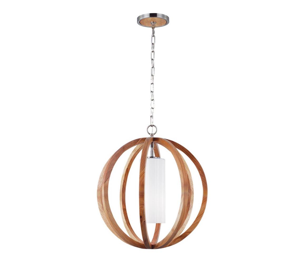 Elstead FE-ALLIER-P-S-LW - Lustr na řetězu ALLIER 1xE27/60W/230V dub FE-ALLIER-P-S-LW