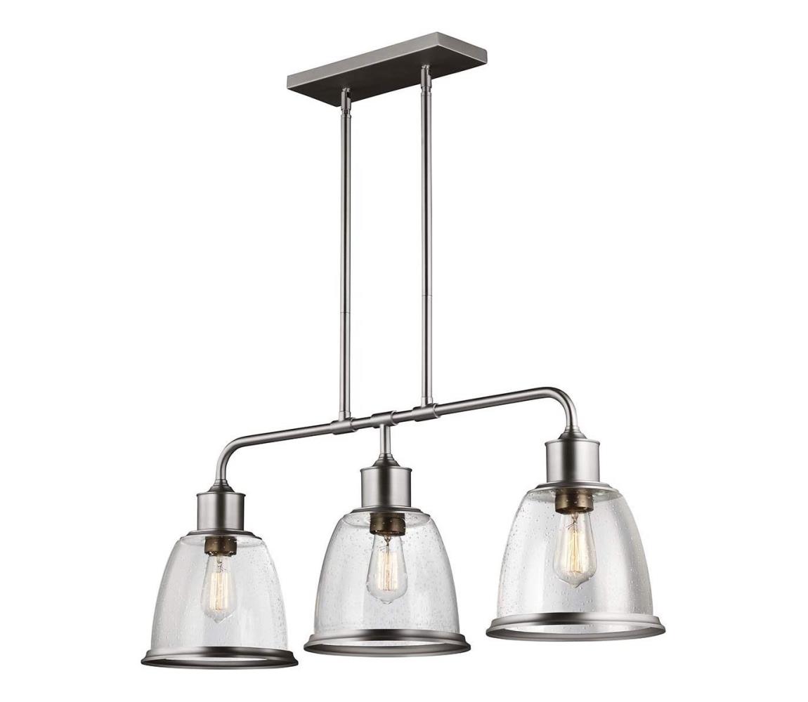 Elstead Feiss FE-HOBSON-3P-SN - Lustr na tyči HOBSON 3xE27/60W/230V FE-HOBSON-3P-SN