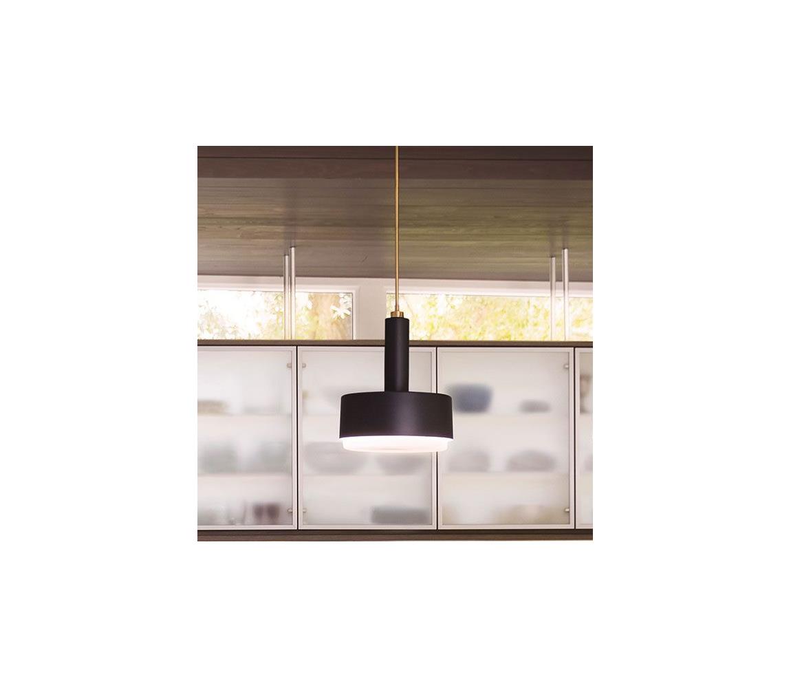 Elstead Hinkley HK-CEDRIC-P-M-BK-Lustr na tyči CEDRIC 2xE27/60W/230V pr.33cm zlatá/černá HK-CEDRIC-P-M-BK