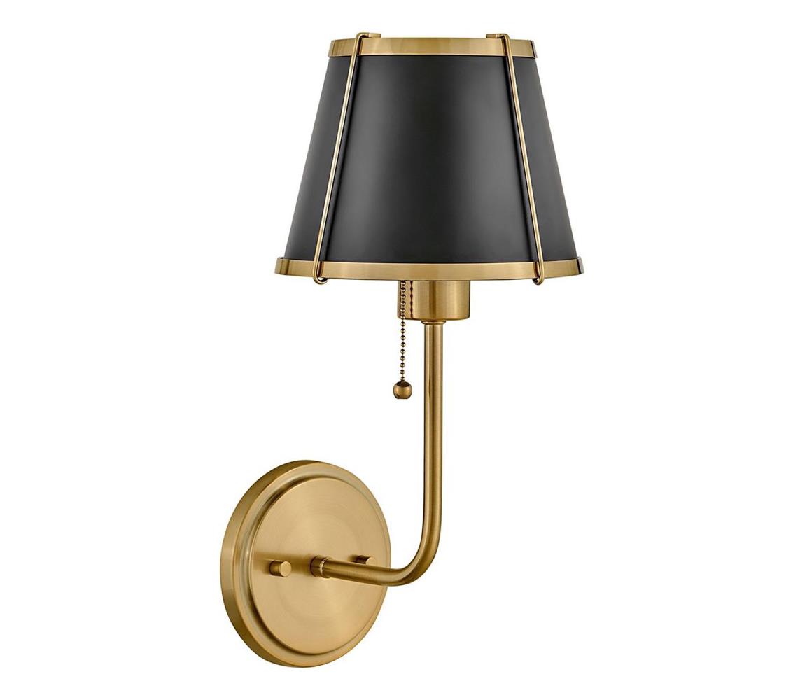 Elstead Hinkley HK-CLARKE1-BR-BK - Nástěnná lampa CLARKE 1xE27/40W/230V mosaz/černá HK-CLARKE1-BR-BK