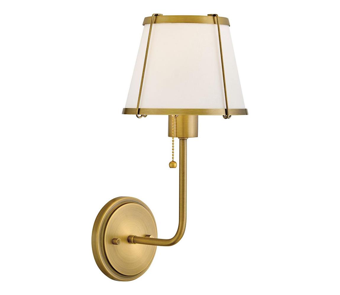 Elstead Hinkley HK-CLARKE1-DBR-OW - Nástěnná lampa CLARKE 1xE27/40W/230V mosaz/bílá HK-CLARKE1-DBR-OW