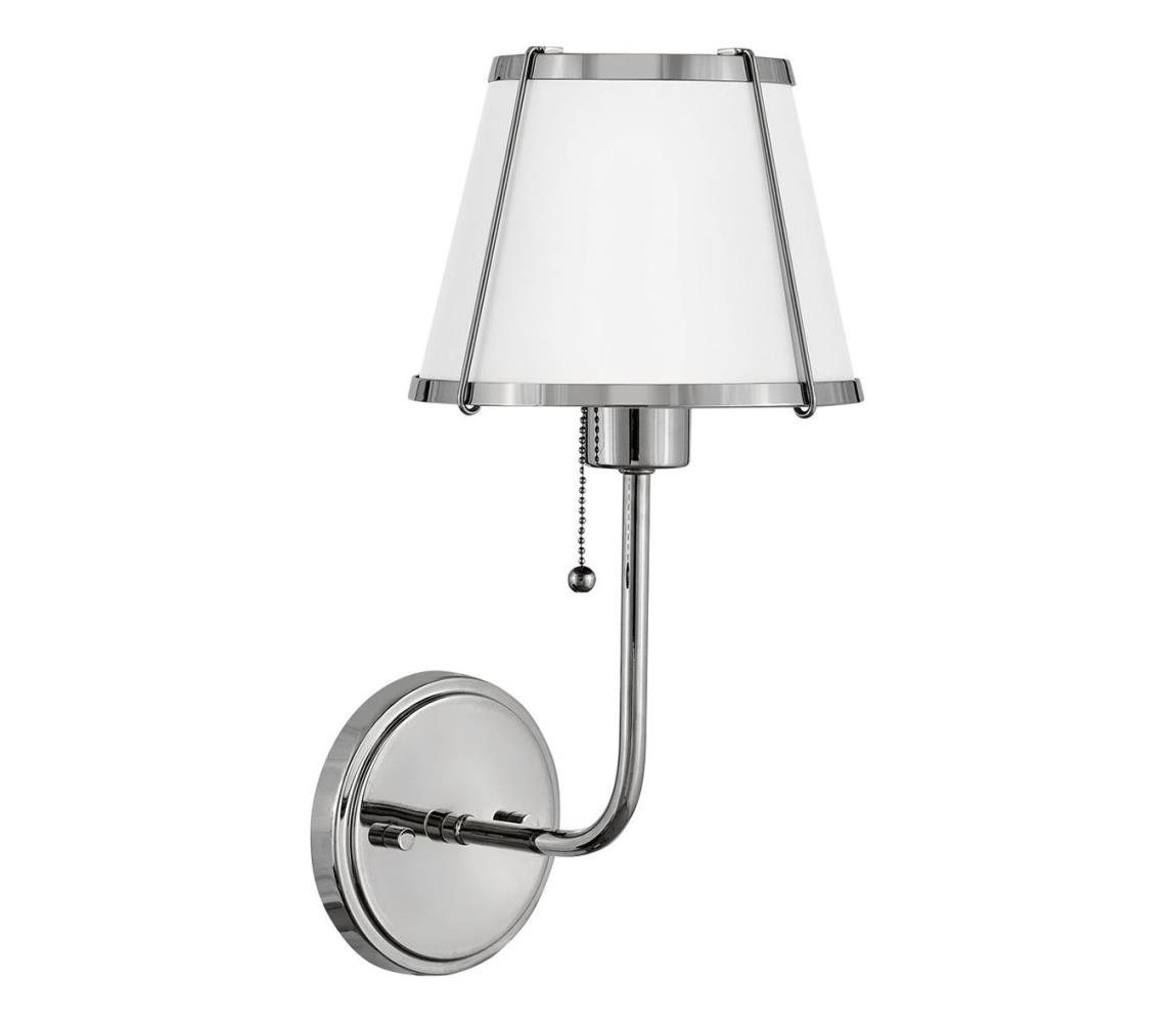 Elstead Hinkley HK-CLARKE1-PN-WH - Nástěnná lampa CLARKE 1xE27/40W/230V chrom/bílá HK-CLARKE1-PN-WH
