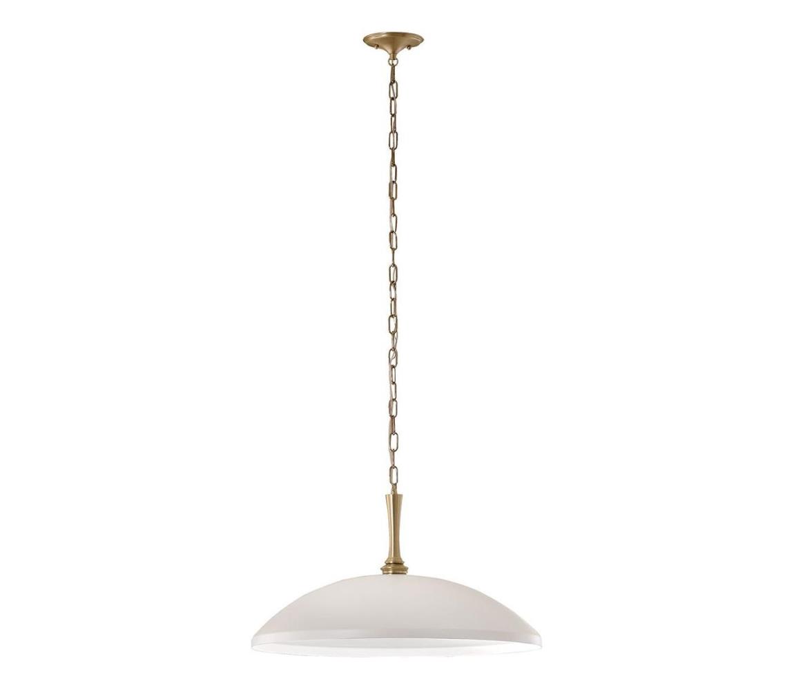 Elstead Kichler KL-DELAROSA-P-WH - Lustr na řetězu DELAROSA 1xE27/60W/230V bílá/mosaz KL-DELAROSA-P-WH