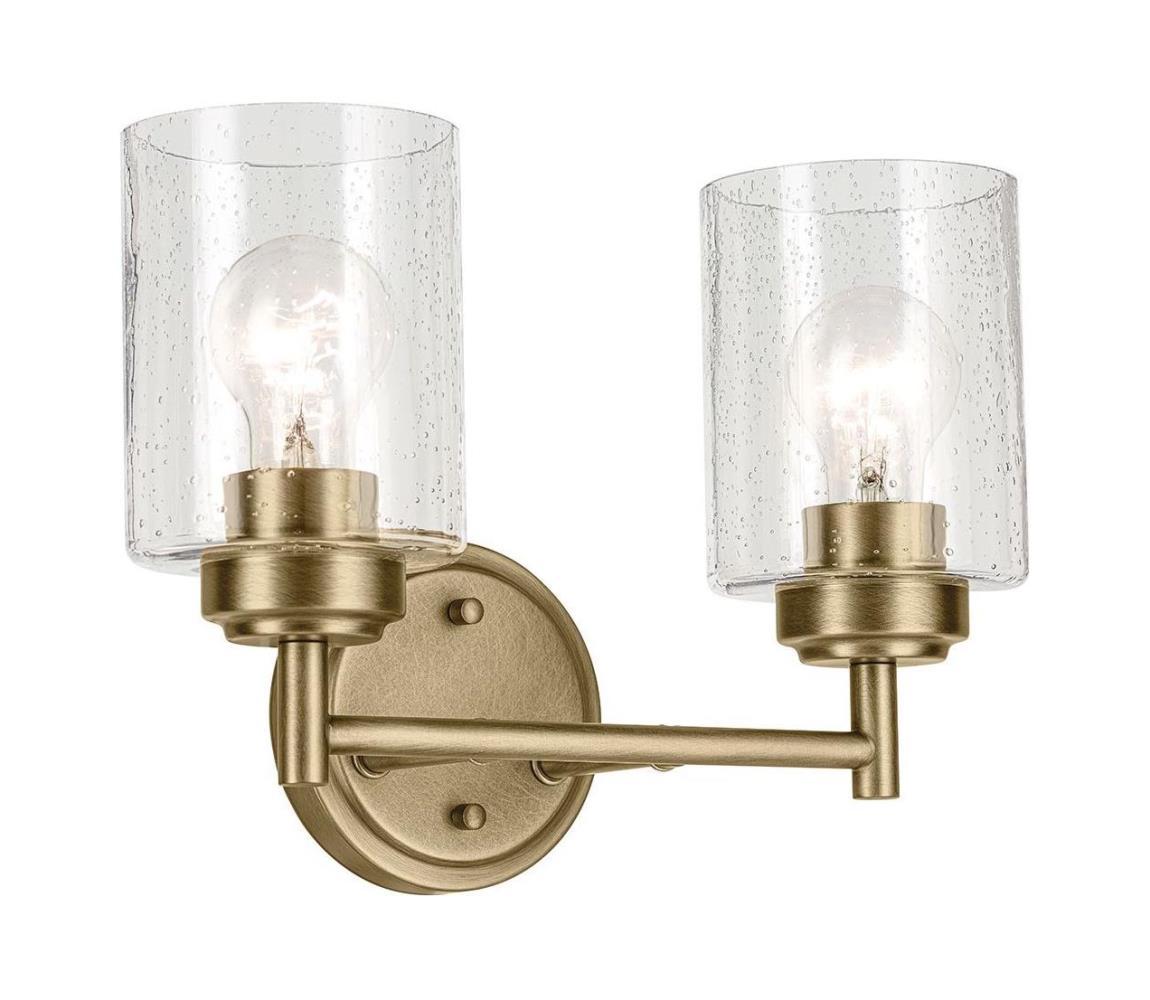 Elstead Kichler KL-WINSLOW-2W-NBR - Nástěnná lampa WINSLOW 2xE27/60W/230V mosaz KL-WINSLOW-2W-NBR