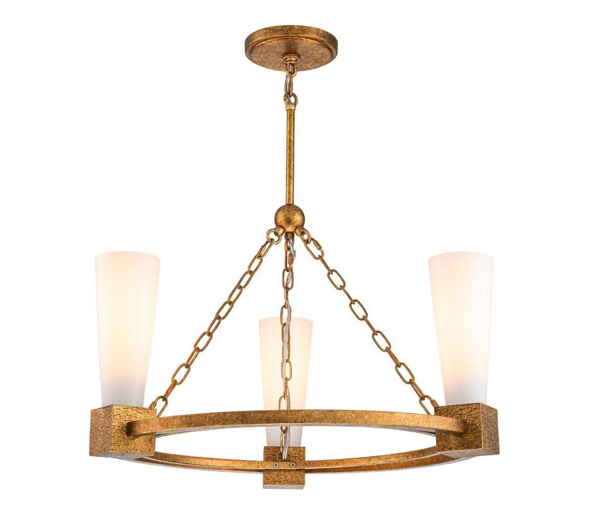 Elstead KRISTY3-DG-OPAL - Lustr na tyči KRISTY 3xE27/40W/230V měděná KRISTY3-DG-OPAL