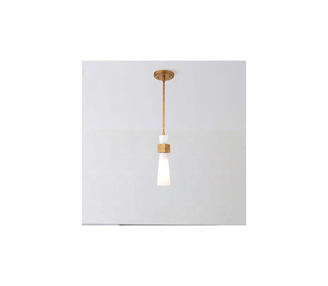 Elstead KRISTY-MP-DG-OPAL - Lustr na tyči KRISTY 1xE27/40W/230V pr.15,2cm měděná KRISTY-MP-DG-OPAL