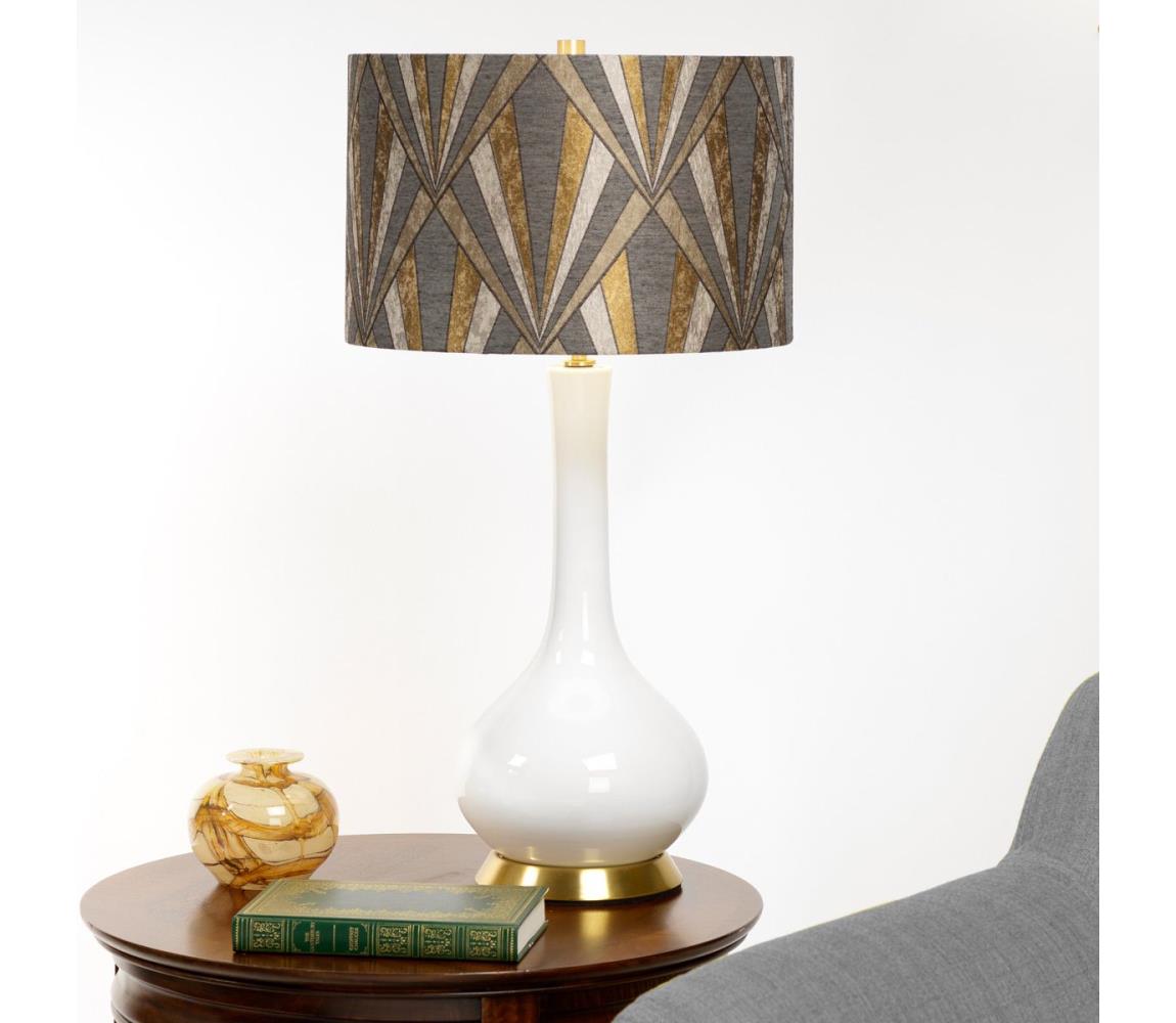 Elstead MILO-AB-TL-VOGPB - Stolní lampa MILO 1xE27/60W/230V šedá/zlatá MILO-AB-TL-VOGPB