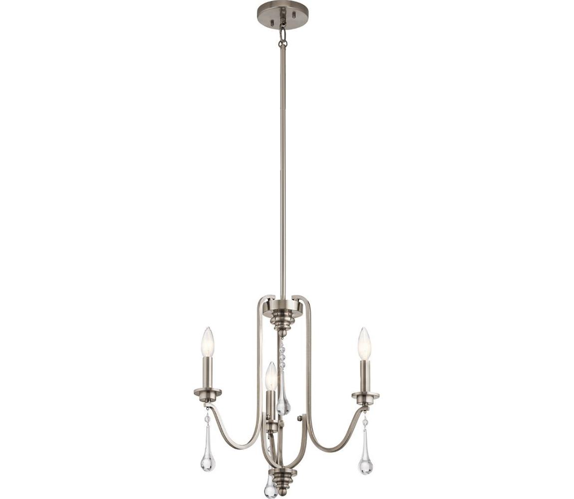 Elstead Quintiesse QN-KARLEE3 - Lustr na tyči KARLEE 3xE14/60W/230V matný chrom QN-KARLEE3