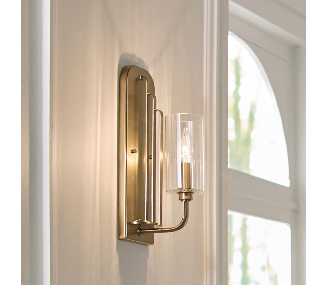 Elstead Quintiesse QN-KIMROSE1-BNB - Nástěnné svítidlo KIMROSE 1xE14/40W/230V zlatá QN-KIMROSE1-BNB