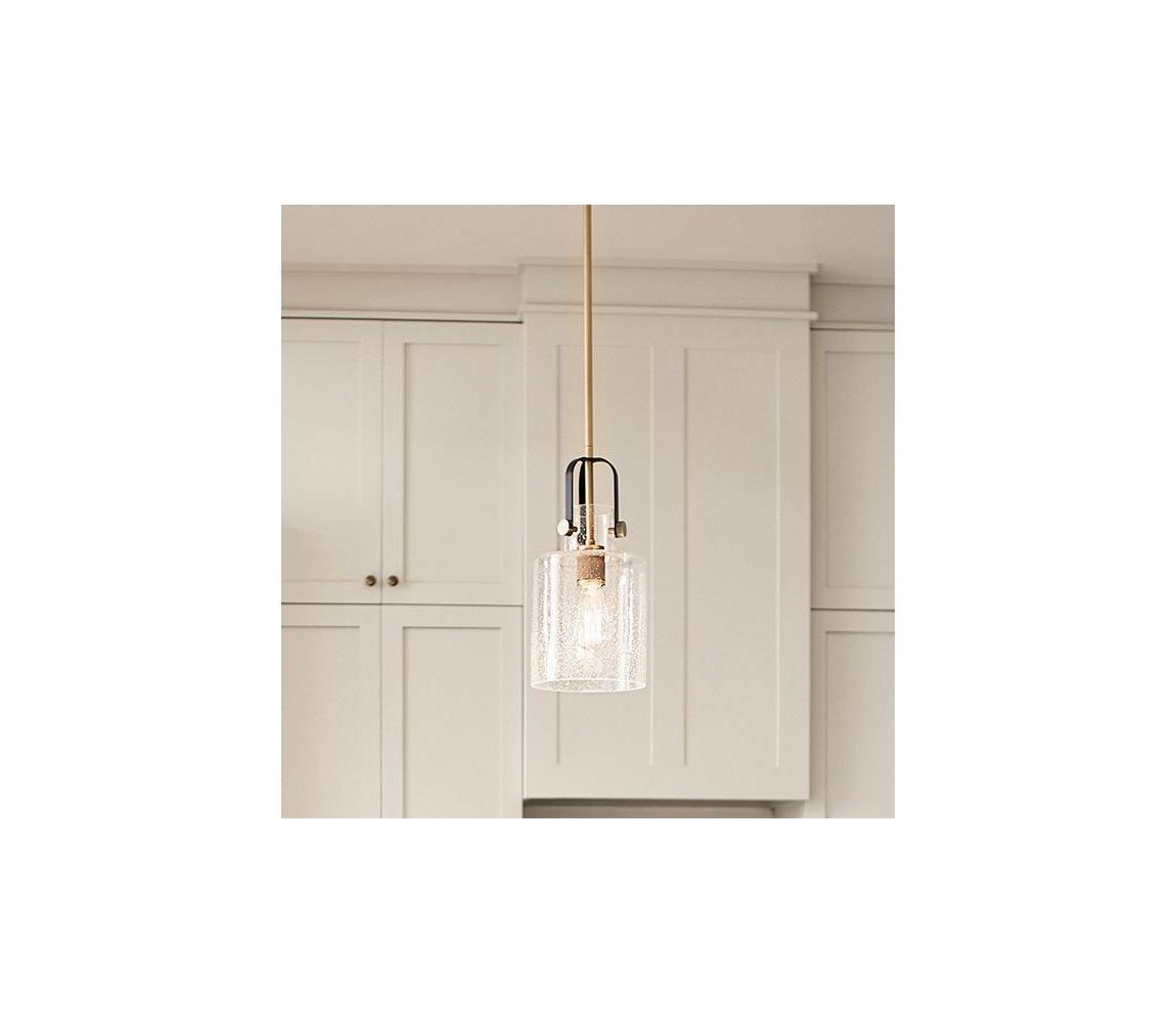 Elstead Quintiesse QN-KITNER-P-NBR - Lustr na tyči KITNER 1xE27/60W/230V zlatá/černá QN-KITNER-P-NBR