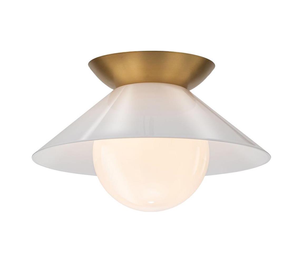 Elstead Quintiesse QN-SAUCER-FM-AB-OPAL - Stropní svítidlo SAUCER 1xE27/40W/230V zlatá QN-SAUCER-FM-AB-OPAL