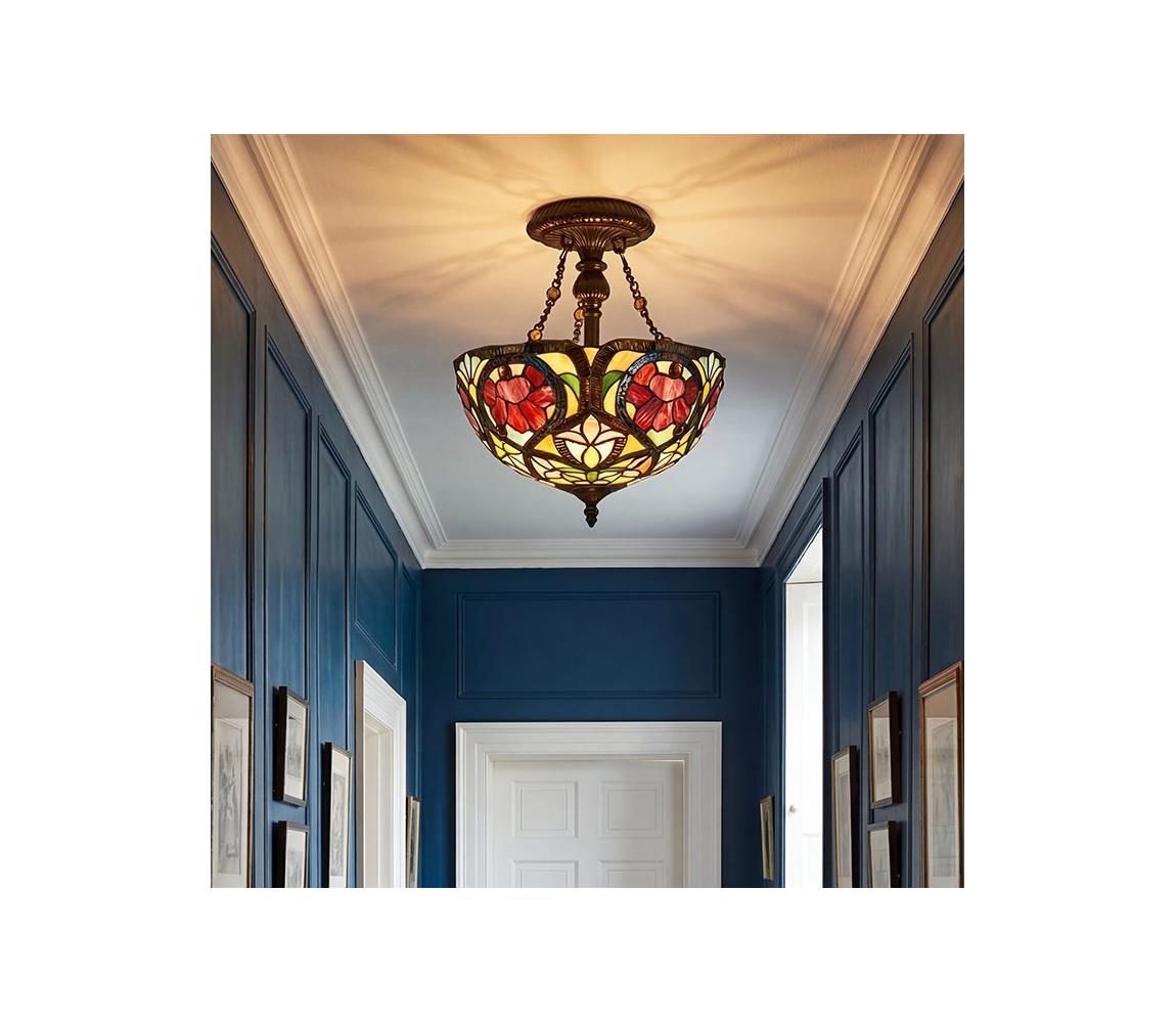 Elstead Quoizel QZ-LARISSA-SF - Přisazený lustr Tiffany LARISSA 2xE27/60W/230V QZ-LARISSA-SF