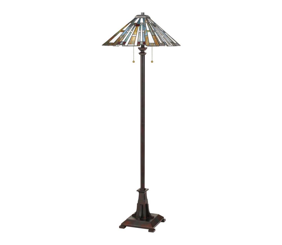 Elstead Quoizel QZ-MAYBECK-FL - Stojací lampa Tiffany MAYBECK 2xE27/60W/230V QZ-MAYBECK-FL