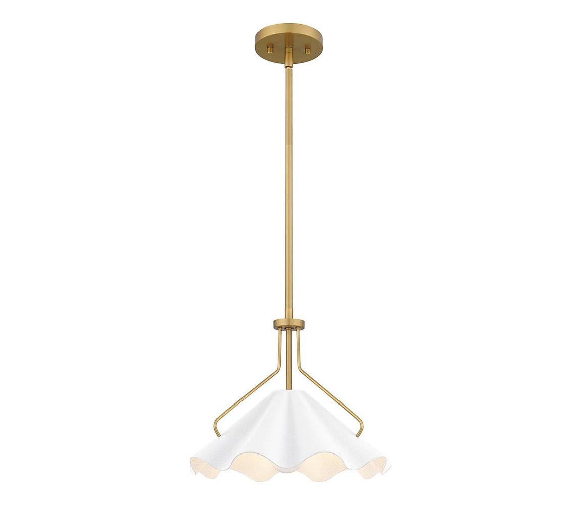 Elstead Quoizel QZ-MEJIA-1P-S-AB - Lustr na tyči MEJIA 1xE27/60W/230V pr. 35,6 cm mosaz QZ-MEJIA-1P-S-AB