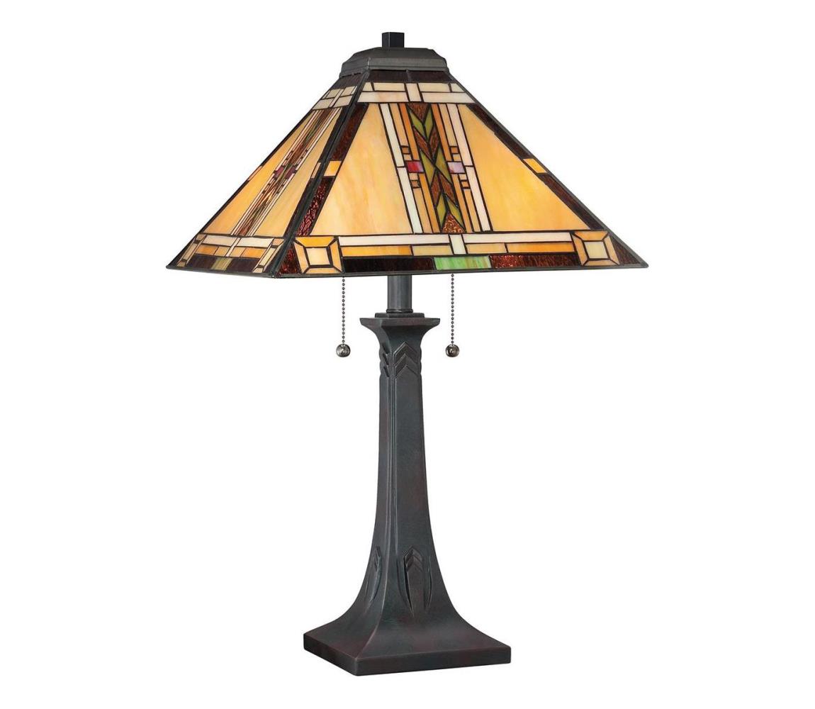 Elstead Quoizel QZ-NAVAJO-TL-VB - Stolní lampa Tiffany NAVAJO 2xE27/60W/230V QZ-NAVAJO-TL-VB