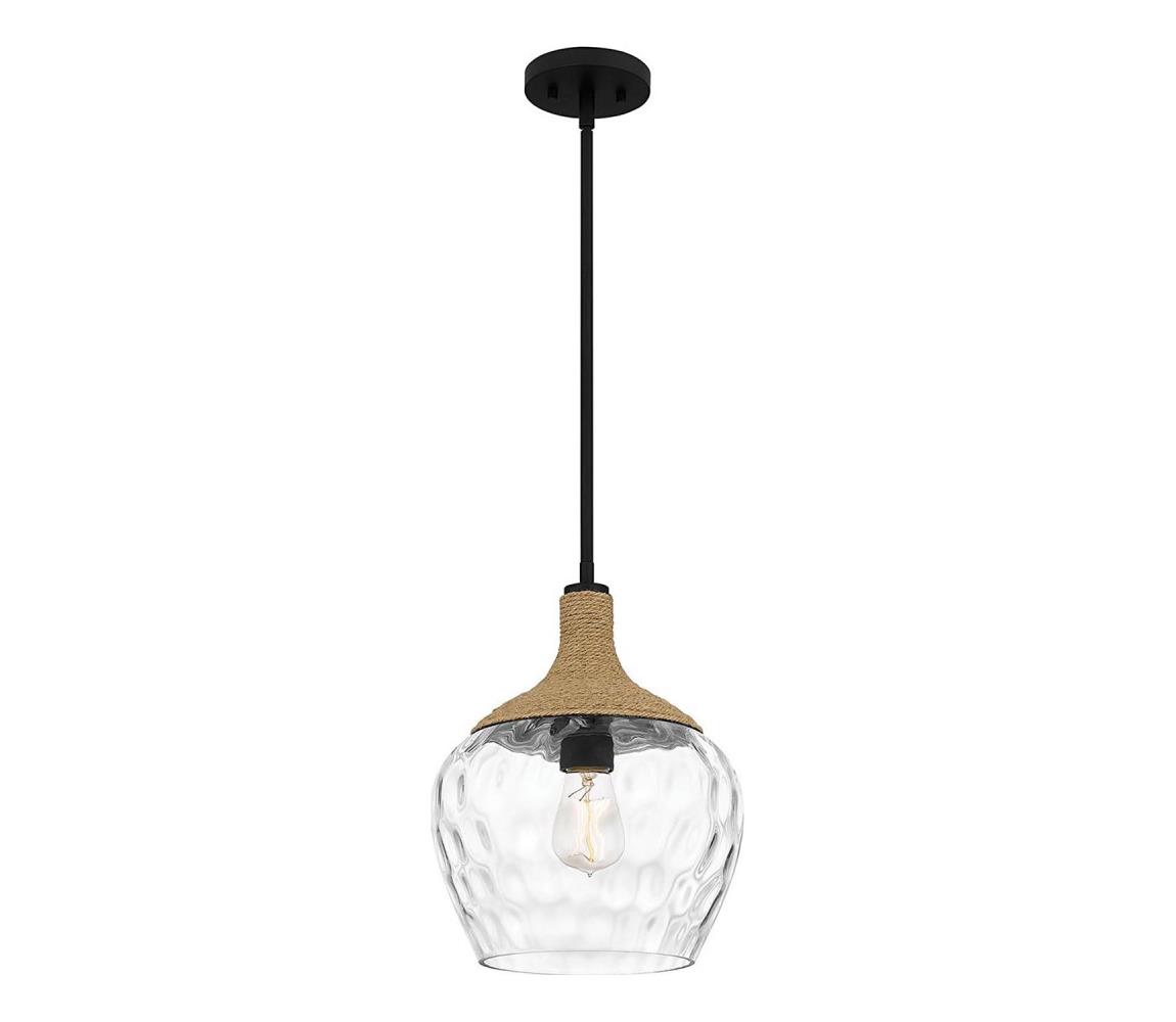 Elstead Quoizel QZ-ROYER-1P-MBK - Lustr na tyči ROYER 1xE27/60W/230V pr. 30,2 cm QZ-ROYER-1P-MBK